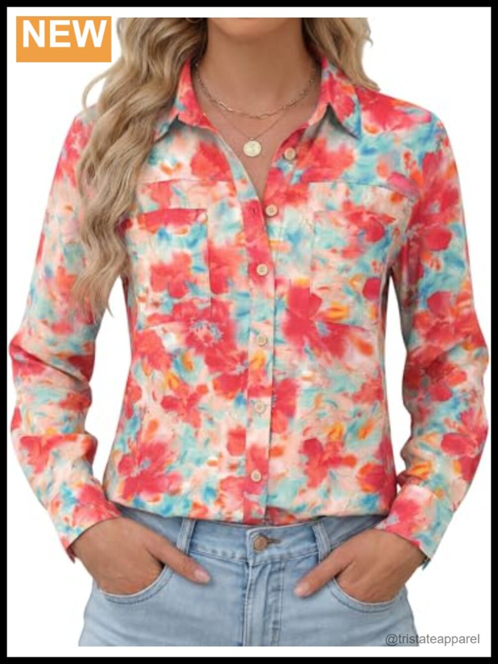 Womens Long Sleeve Button Down Shirt Casual Cotton Blend Plaid Top